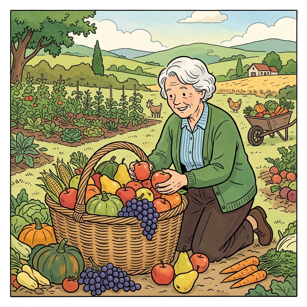 AI mnemonic illustration for the English word "abundant"