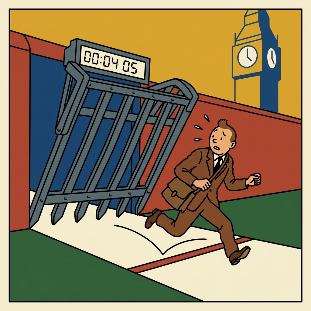 AI mnemonic illustration for the English word "deadline"