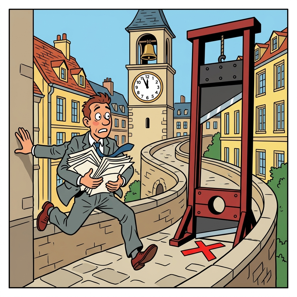 AI mnemonic illustration for the English word "deadline"