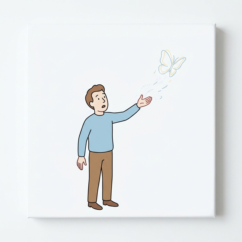 AI mnemonic illustration for the English word "ephemeral"