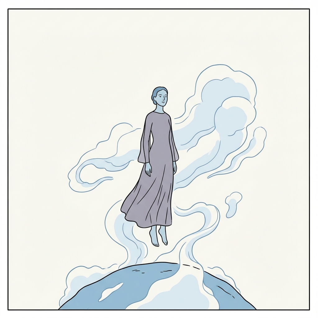 AI mnemonic illustration for the English word "ethereal"