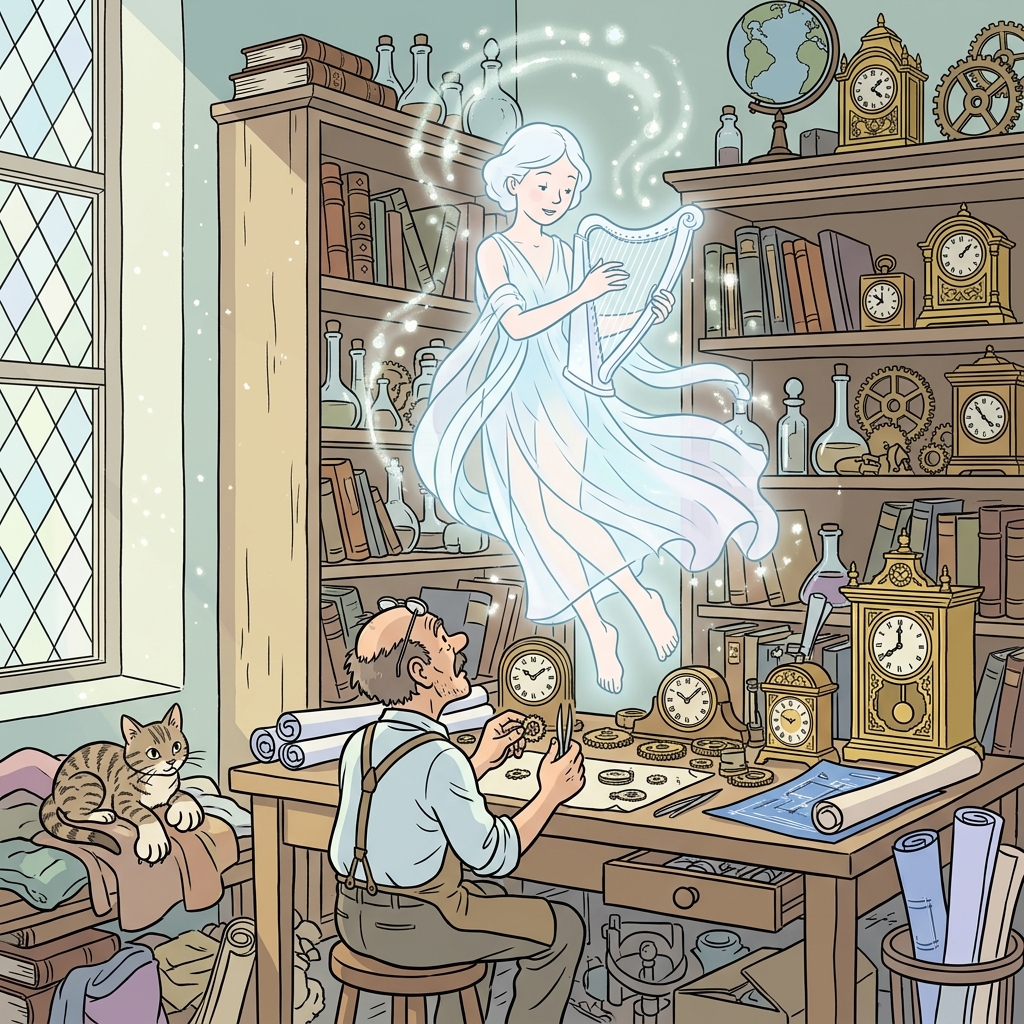 AI mnemonic illustration for the English word "ethereal"