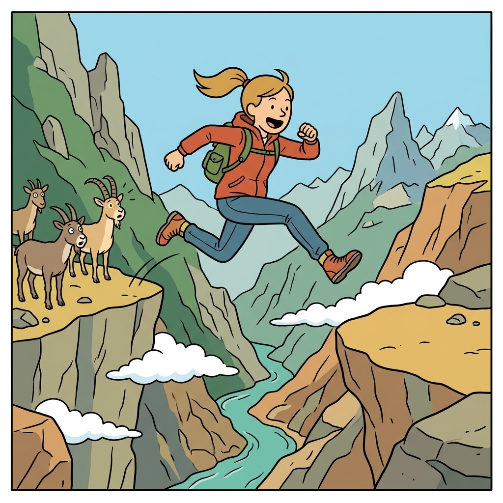 AI mnemonic illustration for the English word "leap"