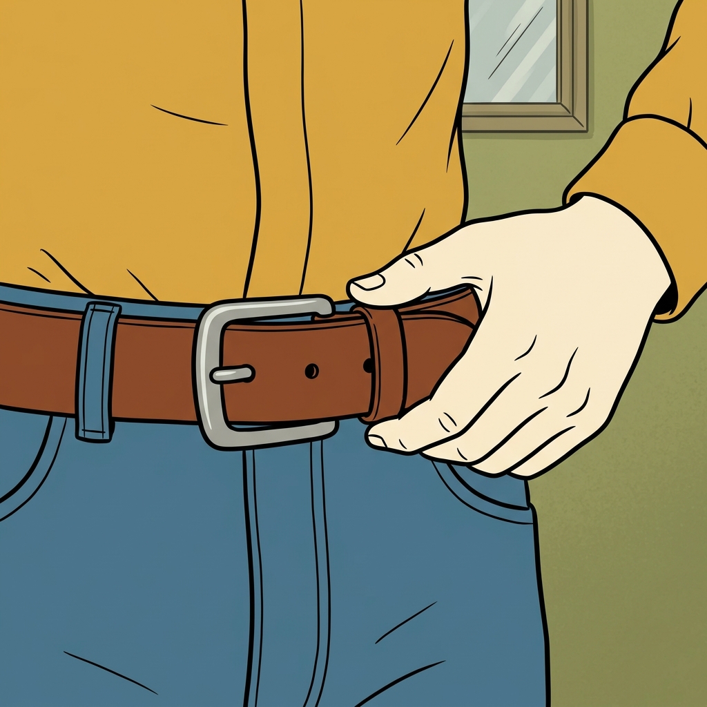 Ilustración mnemotécnica por AI para la palabra en inglés «belt»