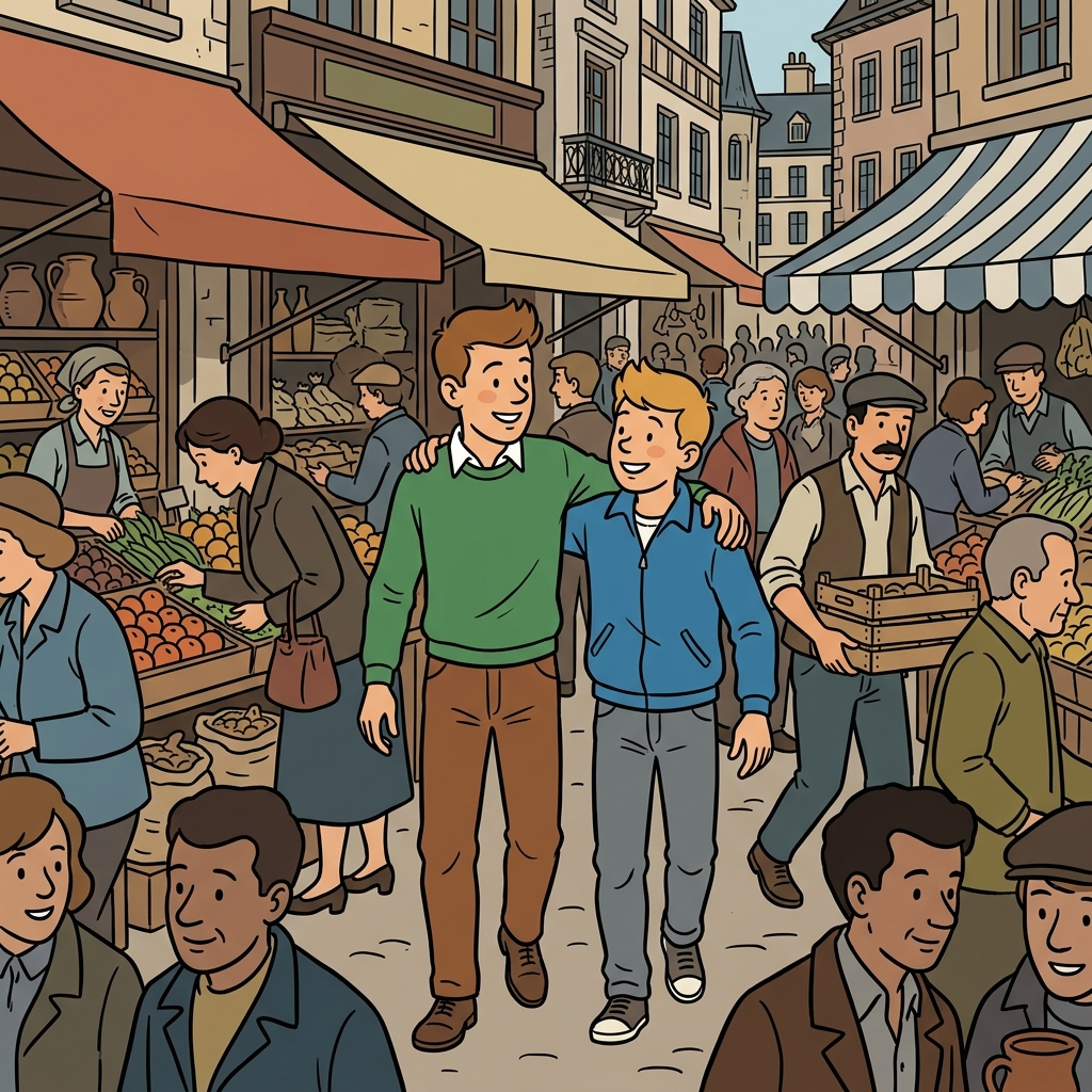 AI mnemonisk illustration for det engelske ord "brother"