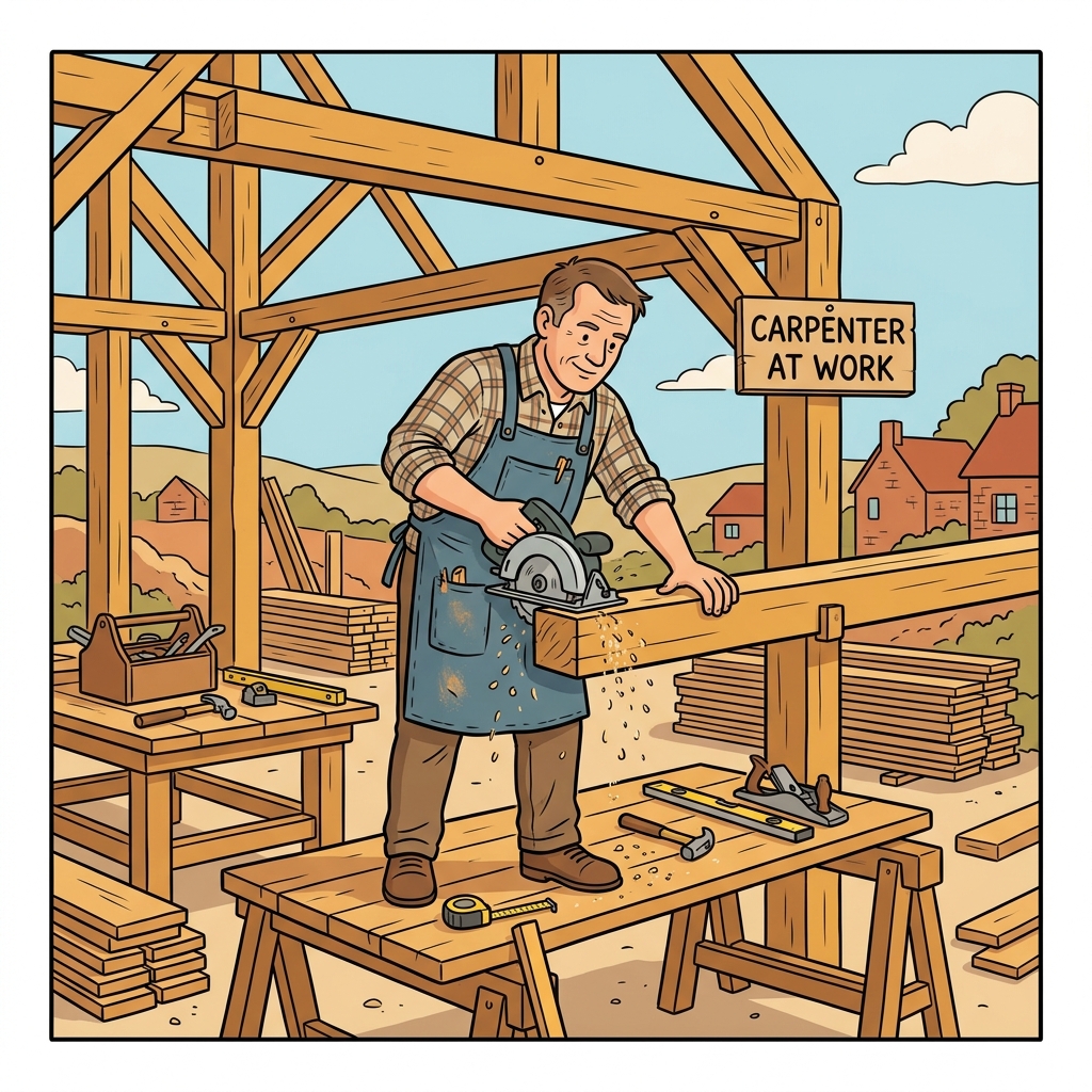 AI mnemonisk illustration for det engelske ord "carpenter"