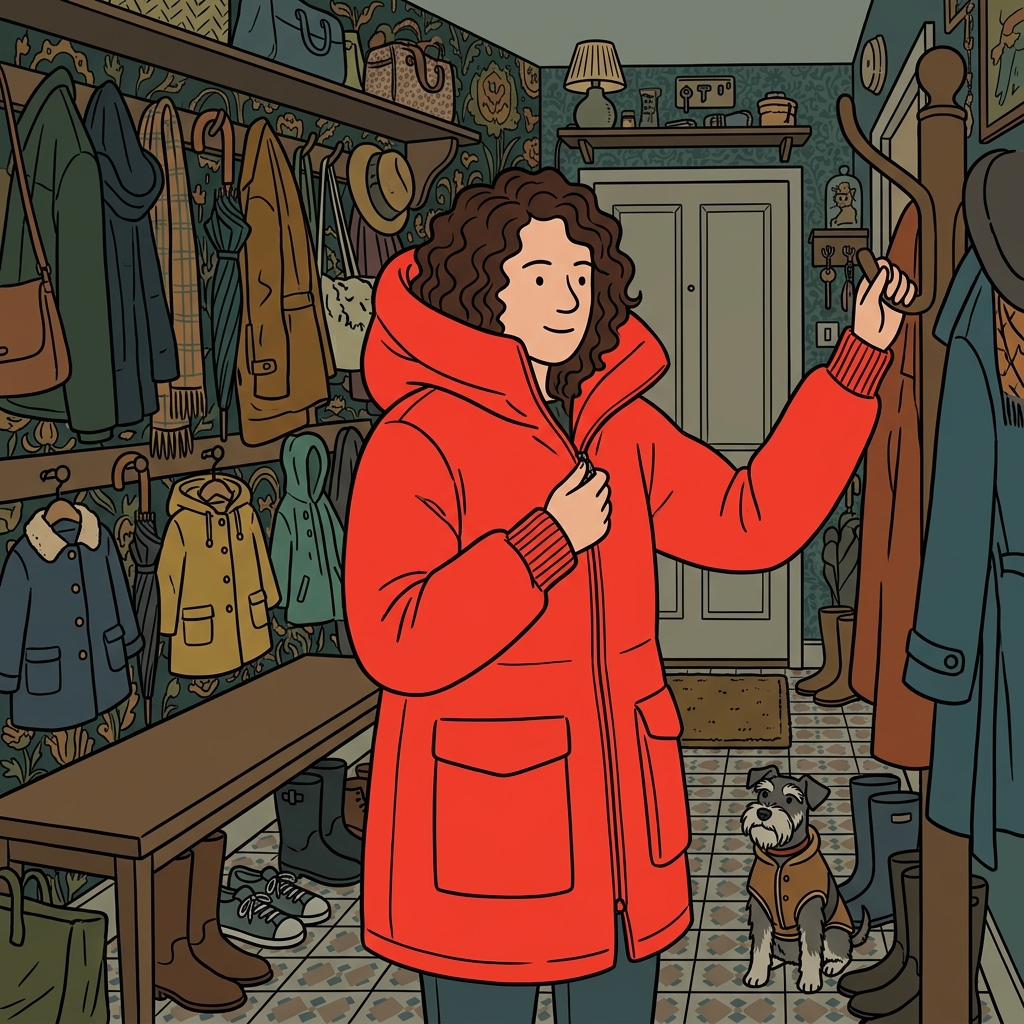 AI mnemonisk illustration for det engelske ord "coat"