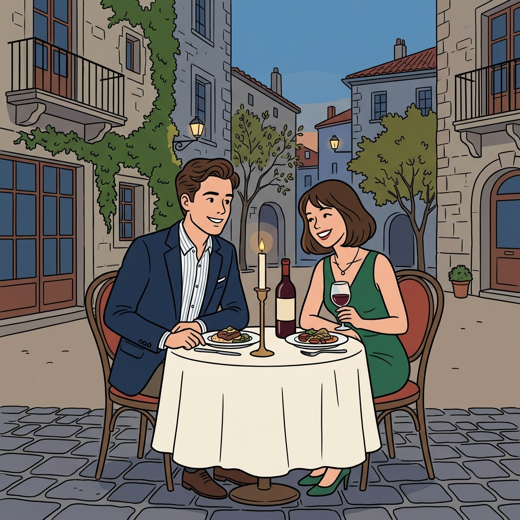 AI мнемонична илюстрация за английската дума „date“