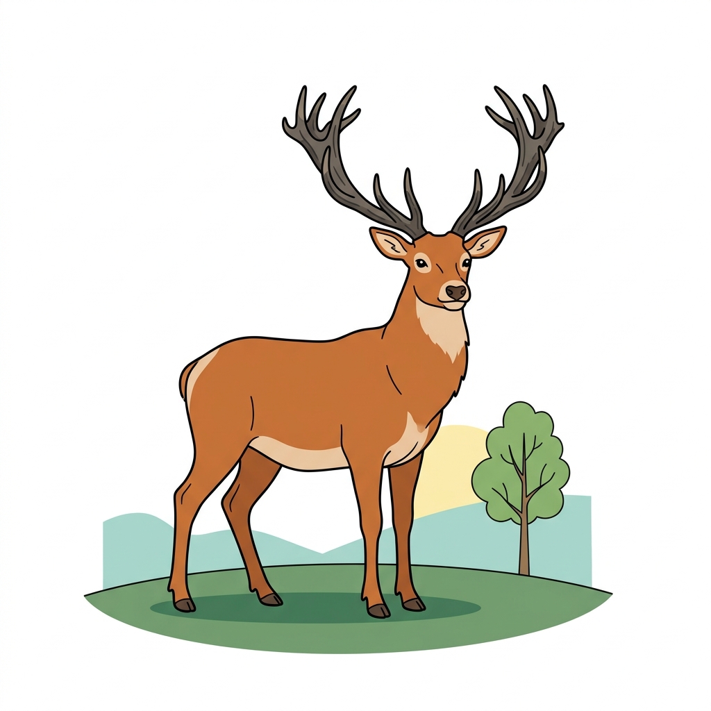 AI mnemonisk illustration for det engelske ord "deer"