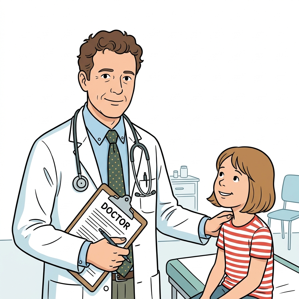 AI mnemonisk illustration for det engelske ord "doctor"