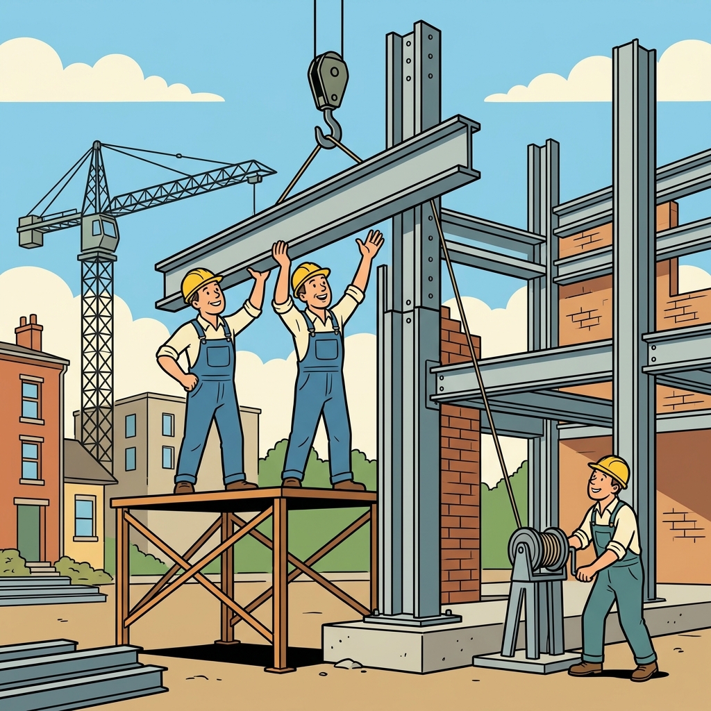 AI na mnemonic na ilustrasyon para sa salitang Ingles na "erected"