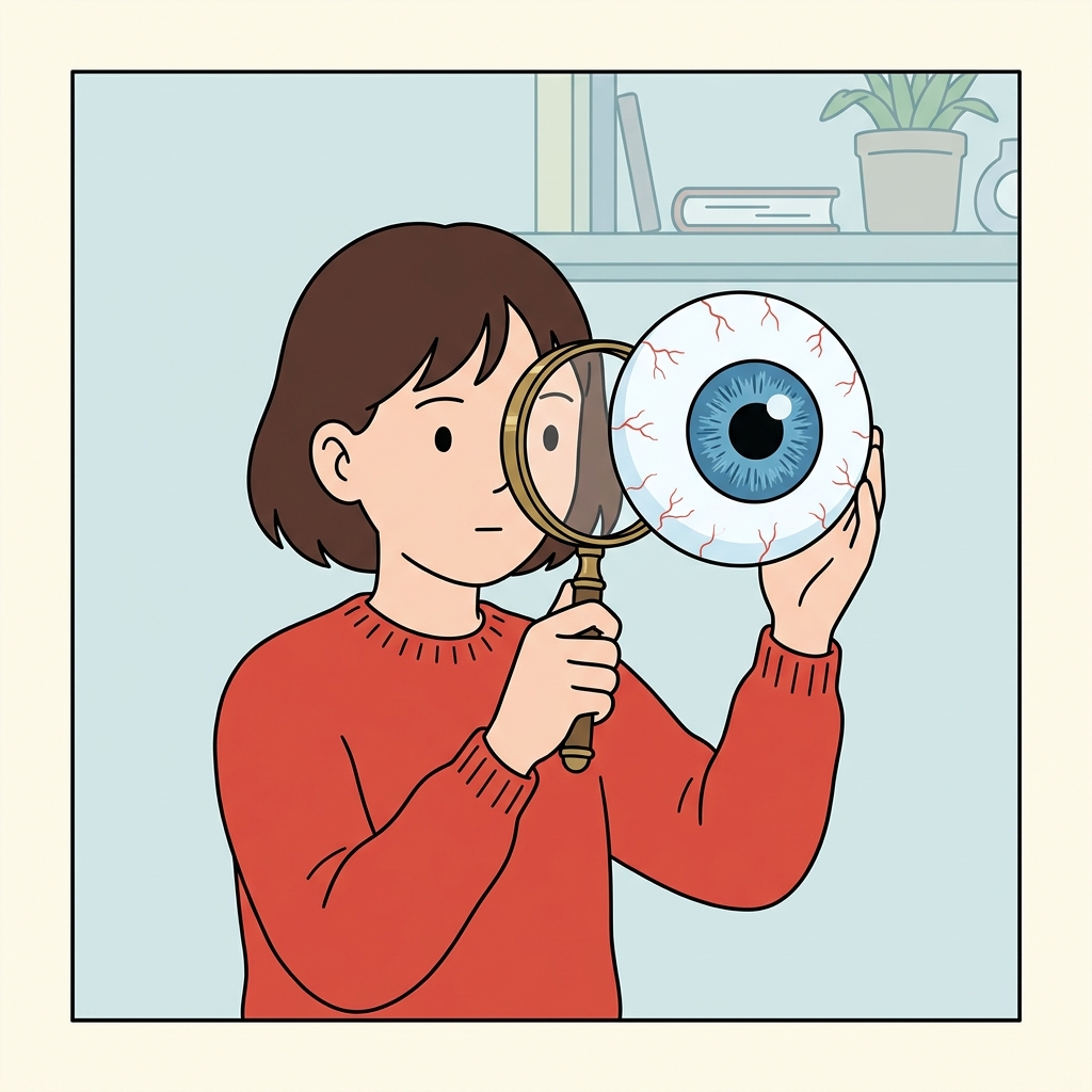 AI mnemonisk illustration for det engelske ord "eye"