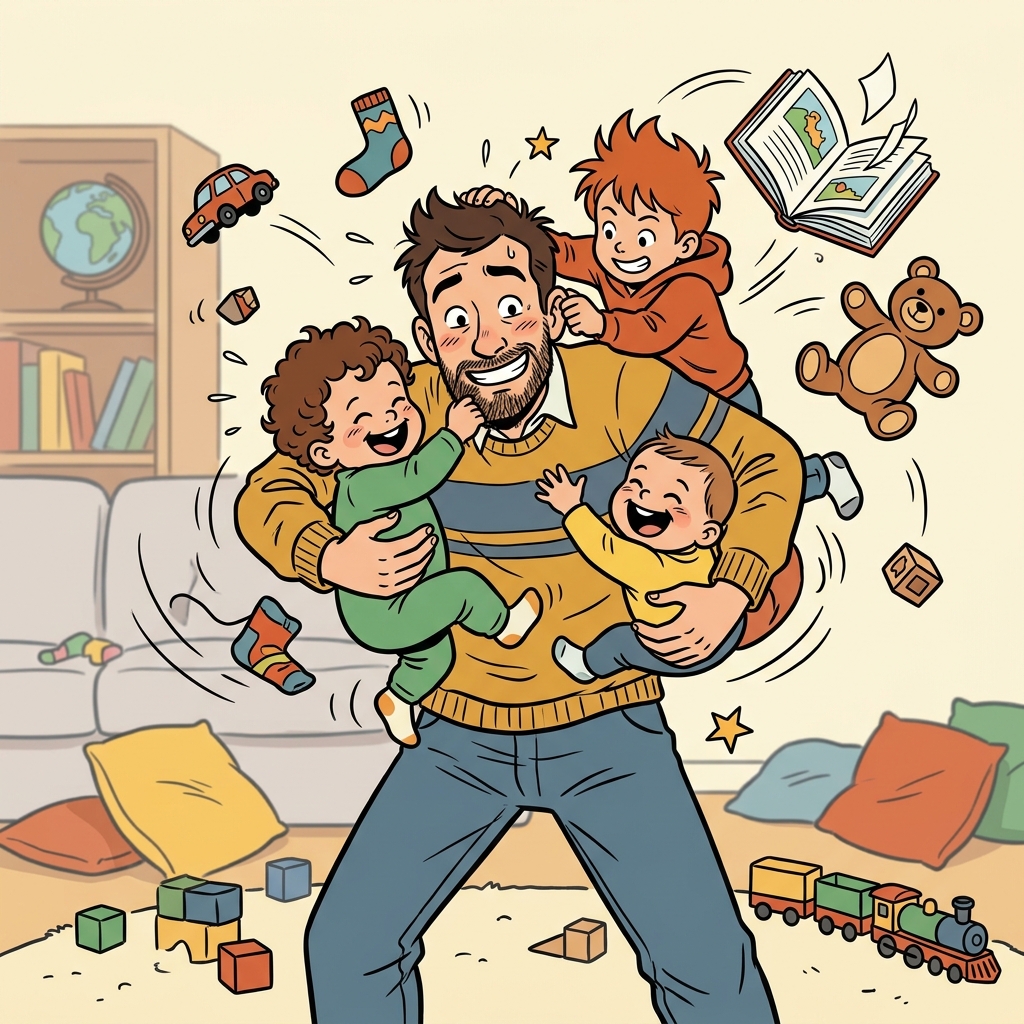AI mnemonisk illustration for det engelske ord "father"