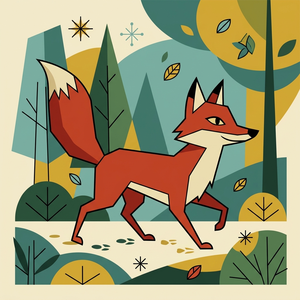 AI mnemonisk illustration for det engelske ord "fox"