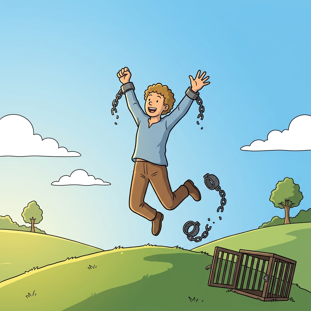 Ilustración mnemotécnica por AI para la palabra en inglés «freedom»