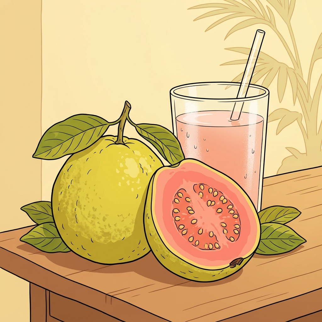 AI мнемонична илюстрация за английската дума „guava“