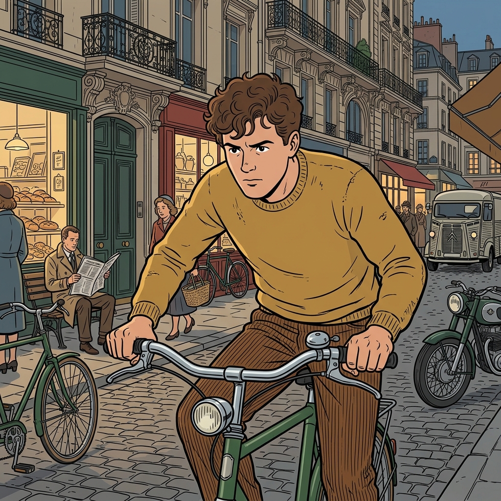 Ilustración mnemotécnica por AI para la palabra en inglés «handlebar»