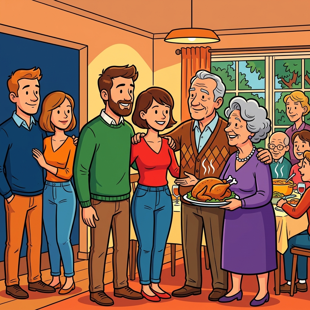 AI mnemonisk illustration for det engelske ord "in-laws"