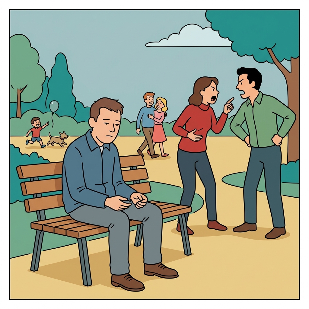AI na mnemonic na ilustrasyon para sa salitang Ingles na "indifferent"