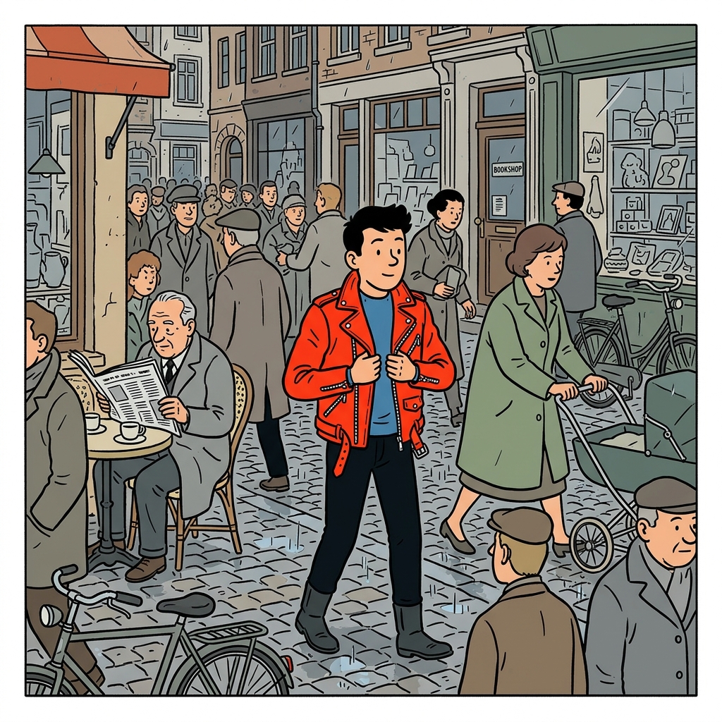 AI mnemonisk illustration for det engelske ord "jacket"
