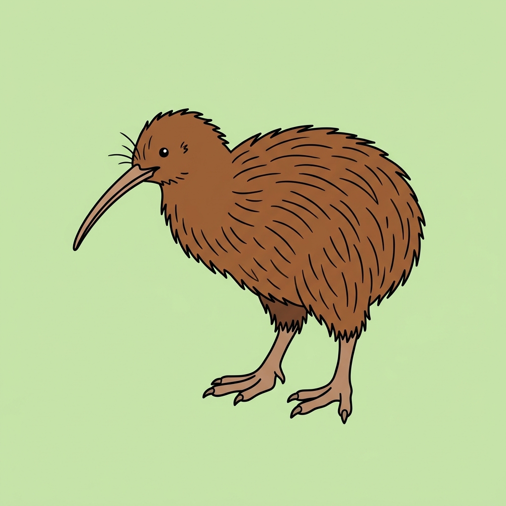 AI mnemonisk illustration for det engelske ord "kiwi"
