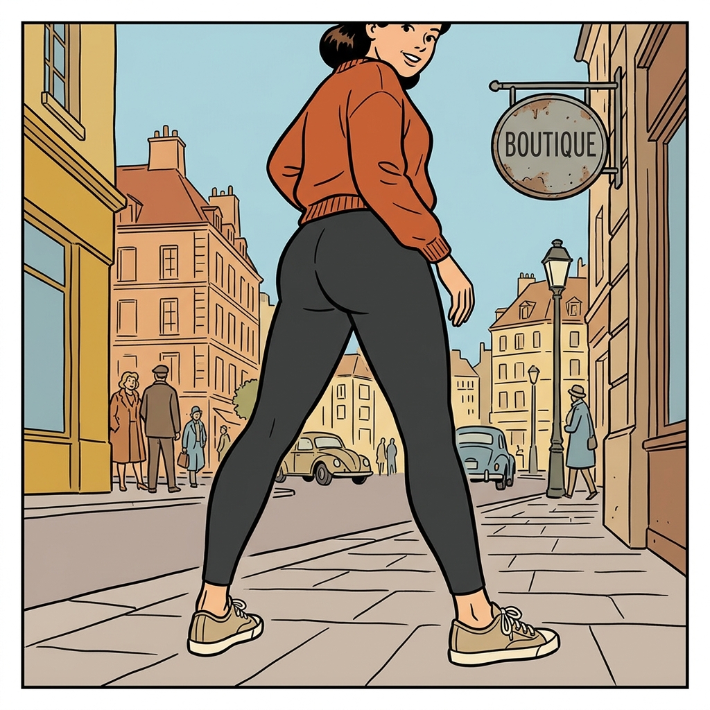 AI na mnemonic na ilustrasyon para sa salitang Ingles na "leggings"