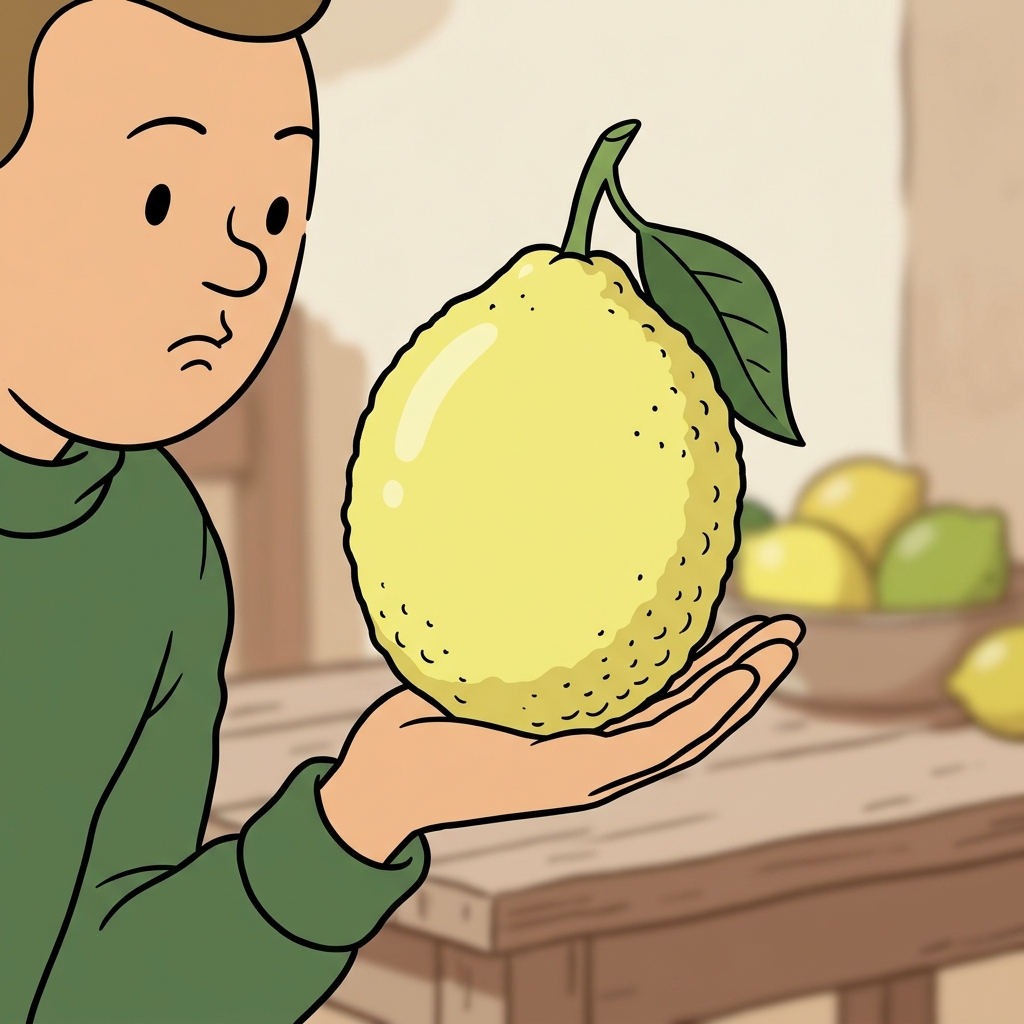 AI mnemonisk illustration for det engelske ord "lemon"