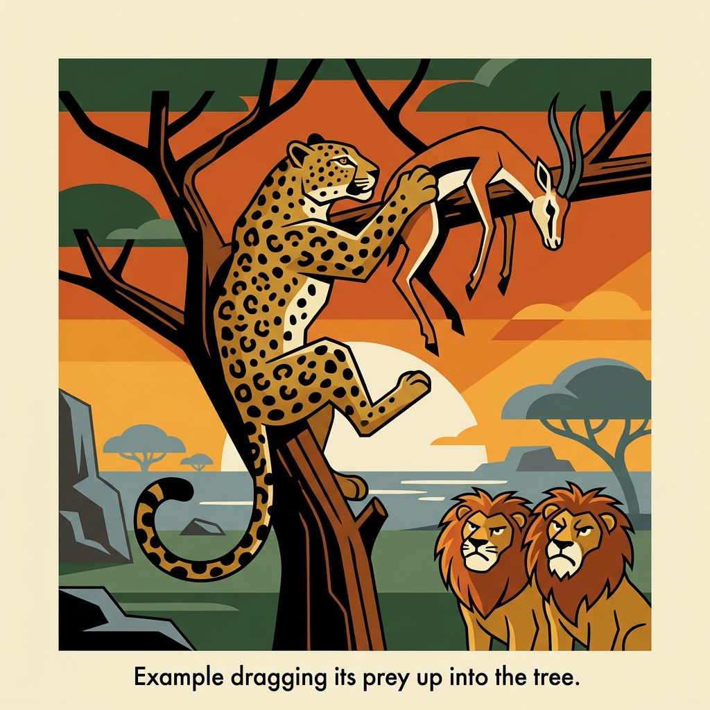 AI mnemonisk illustration for det engelske ord "leopard"