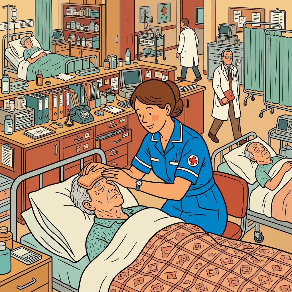 AI mnemonisk illustration for det engelske ord "nurse"