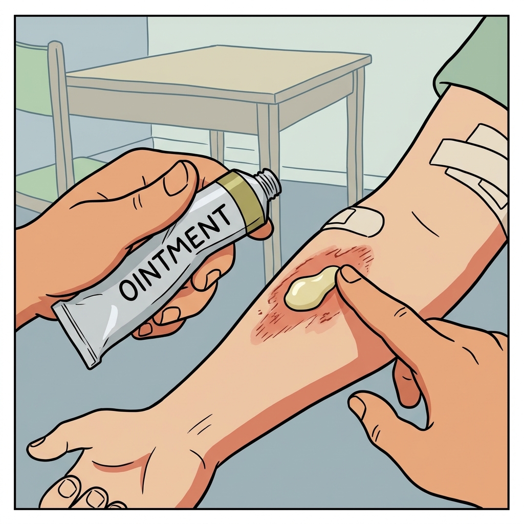AI na mnemonic na ilustrasyon para sa salitang Ingles na "ointment"