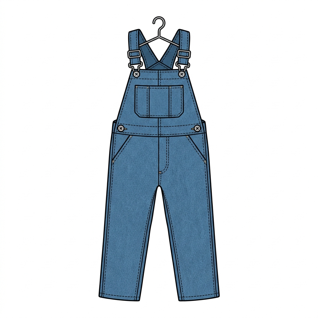 AI na mnemonic na ilustrasyon para sa salitang Ingles na "overalls"