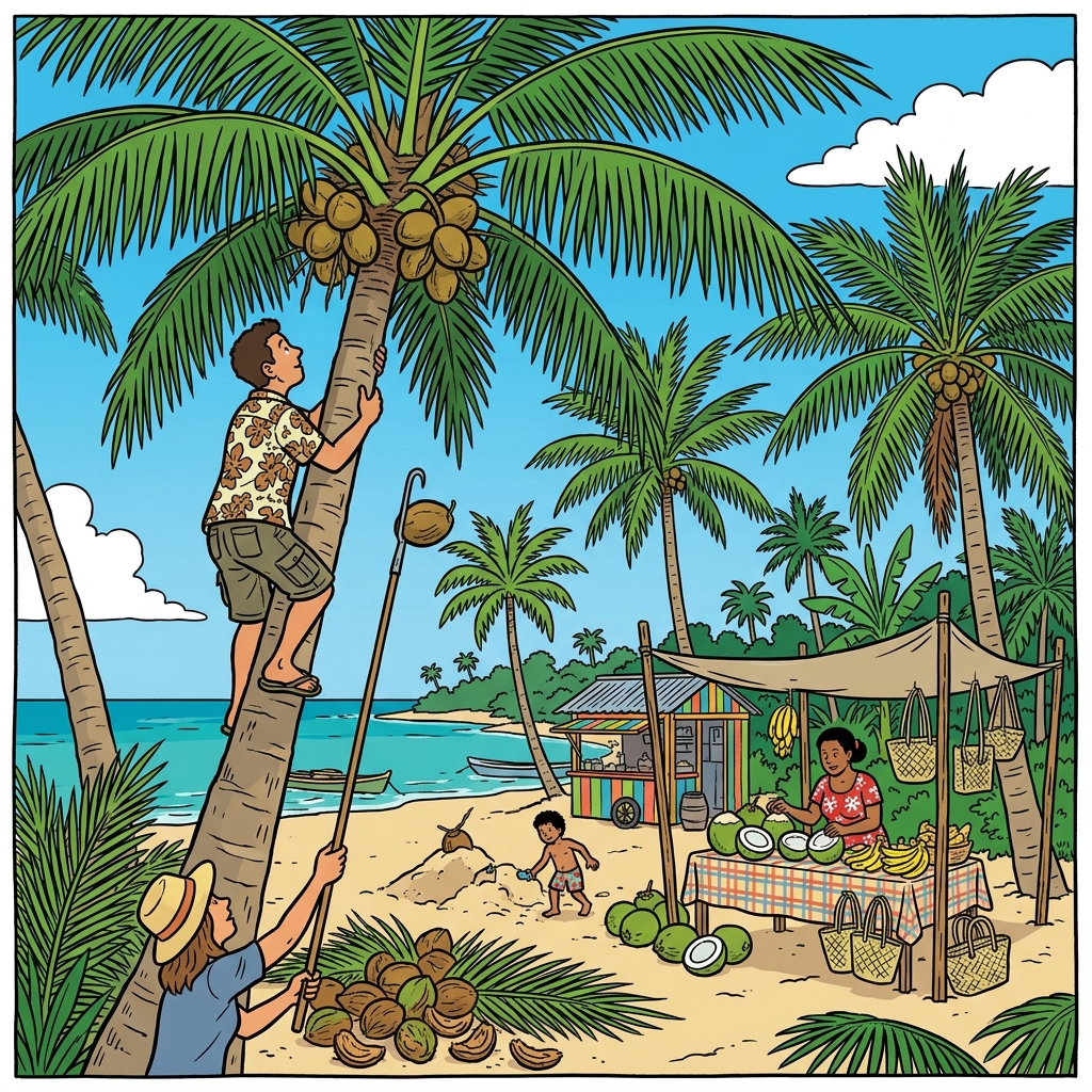 Ilustración mnemotécnica por AI para la palabra en inglés «palm»