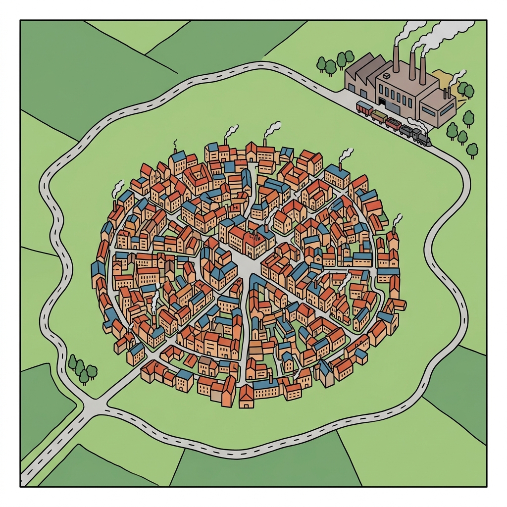 AI na mnemonic na ilustrasyon para sa salitang Ingles na "periphery"