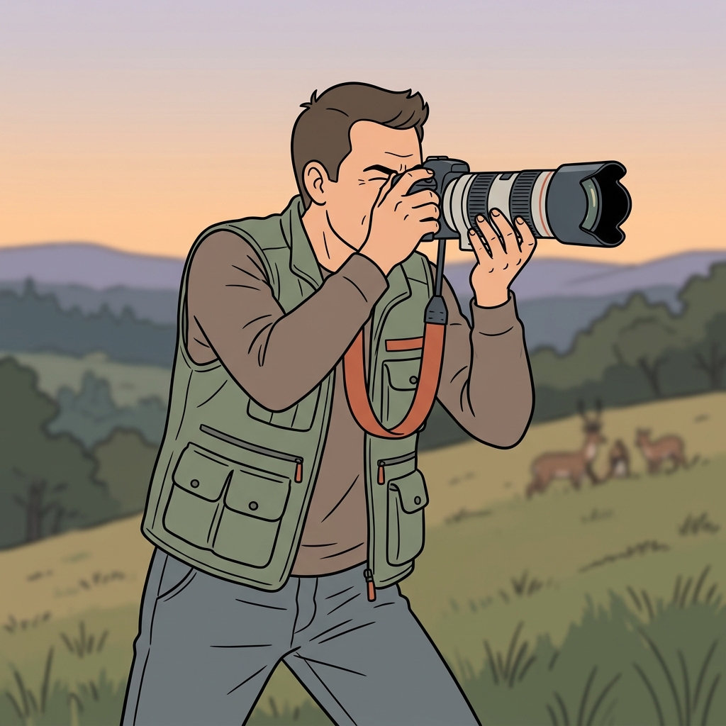 AI mnemonisk illustration for det engelske ord "photographer"
