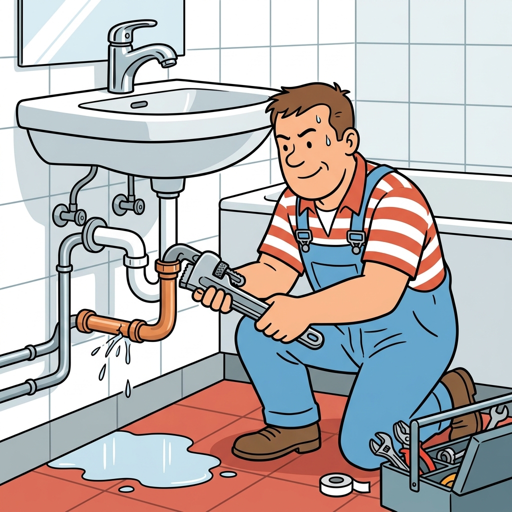 AI mnemonisk illustration for det engelske ord "plumber"
