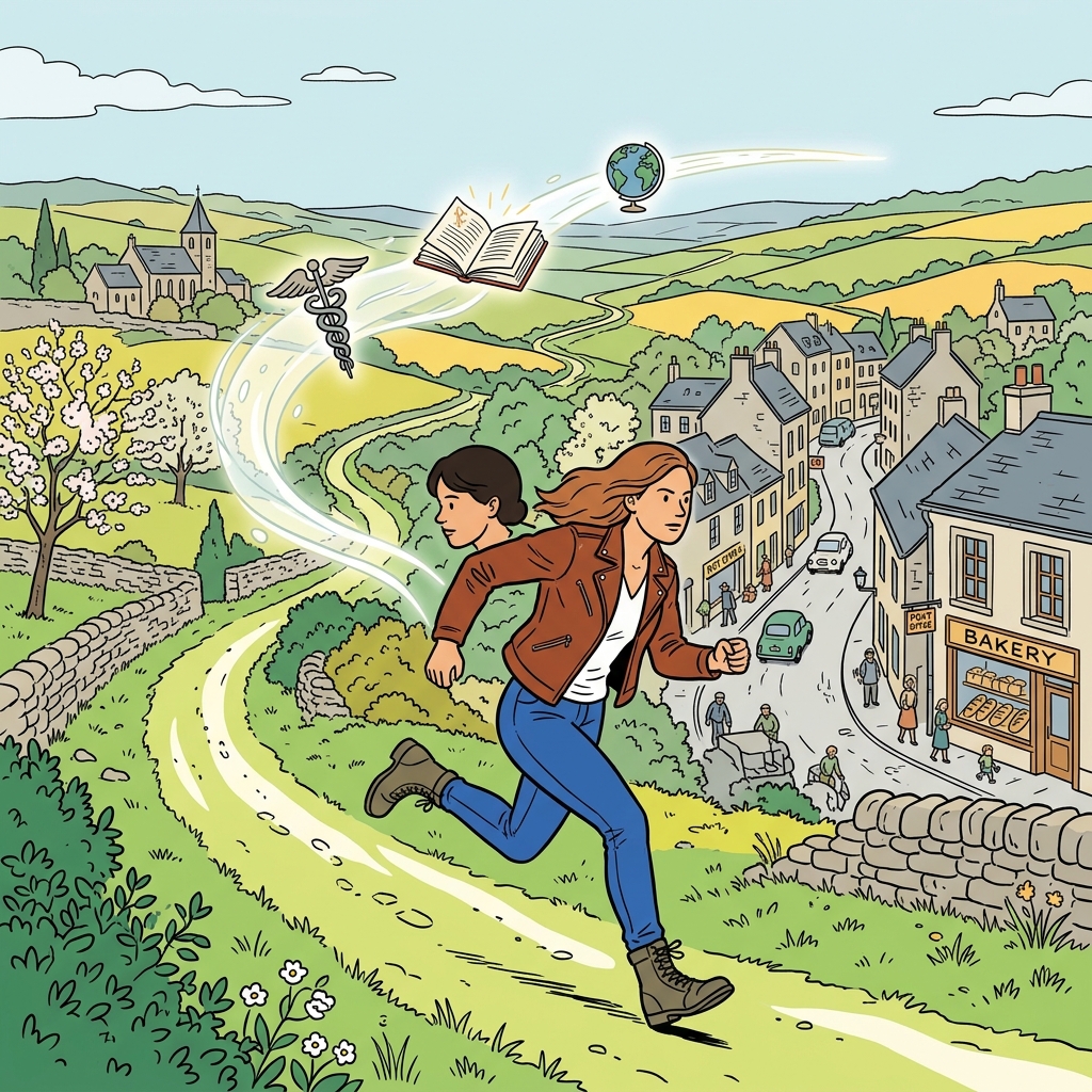 AI mnemonic illustration for the English word "pursue"