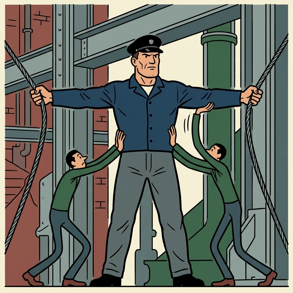 AI na mnemonic na ilustrasyon para sa salitang Ingles na "rigid"