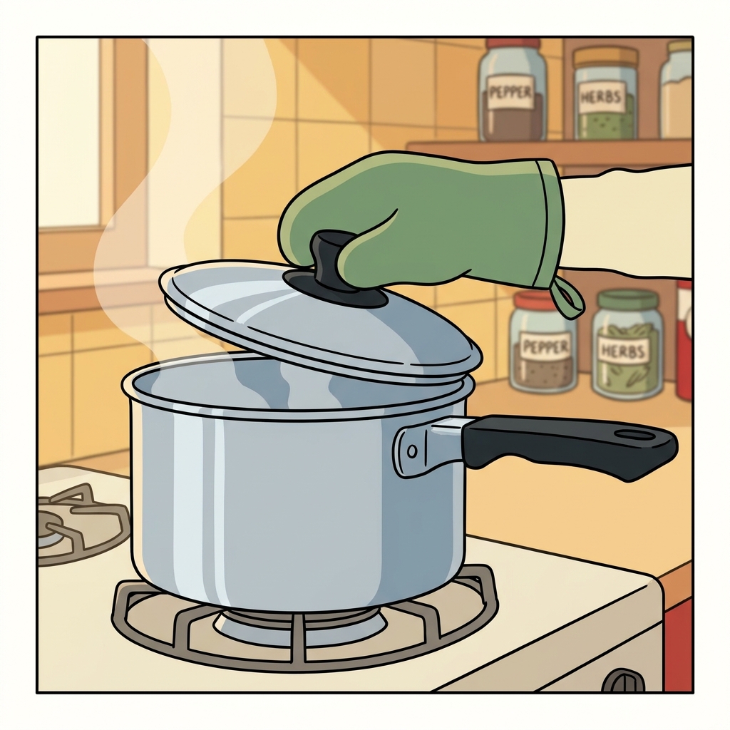 AI mnemonisk illustration for det engelske ord "saucepan"