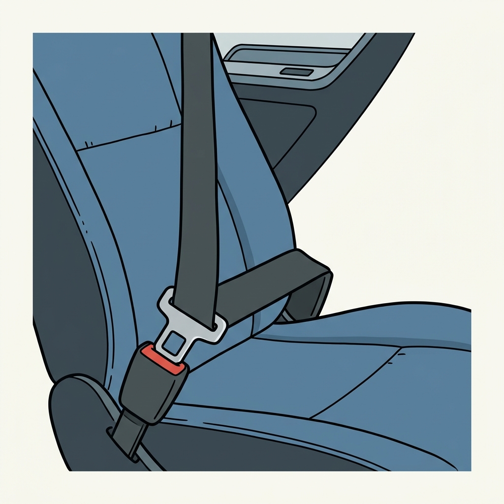 Ilustración mnemotécnica por AI para la palabra en inglés «seatbelt»