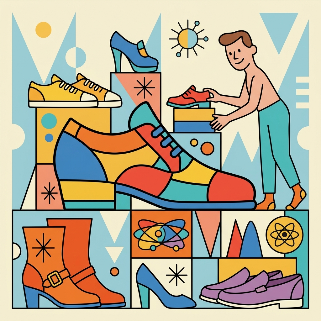 AI mnemonisk illustration for det engelske ord "shoes"