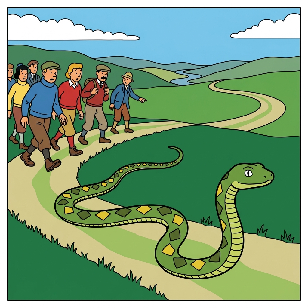 AI mnemonic illustration for the English word "snake"