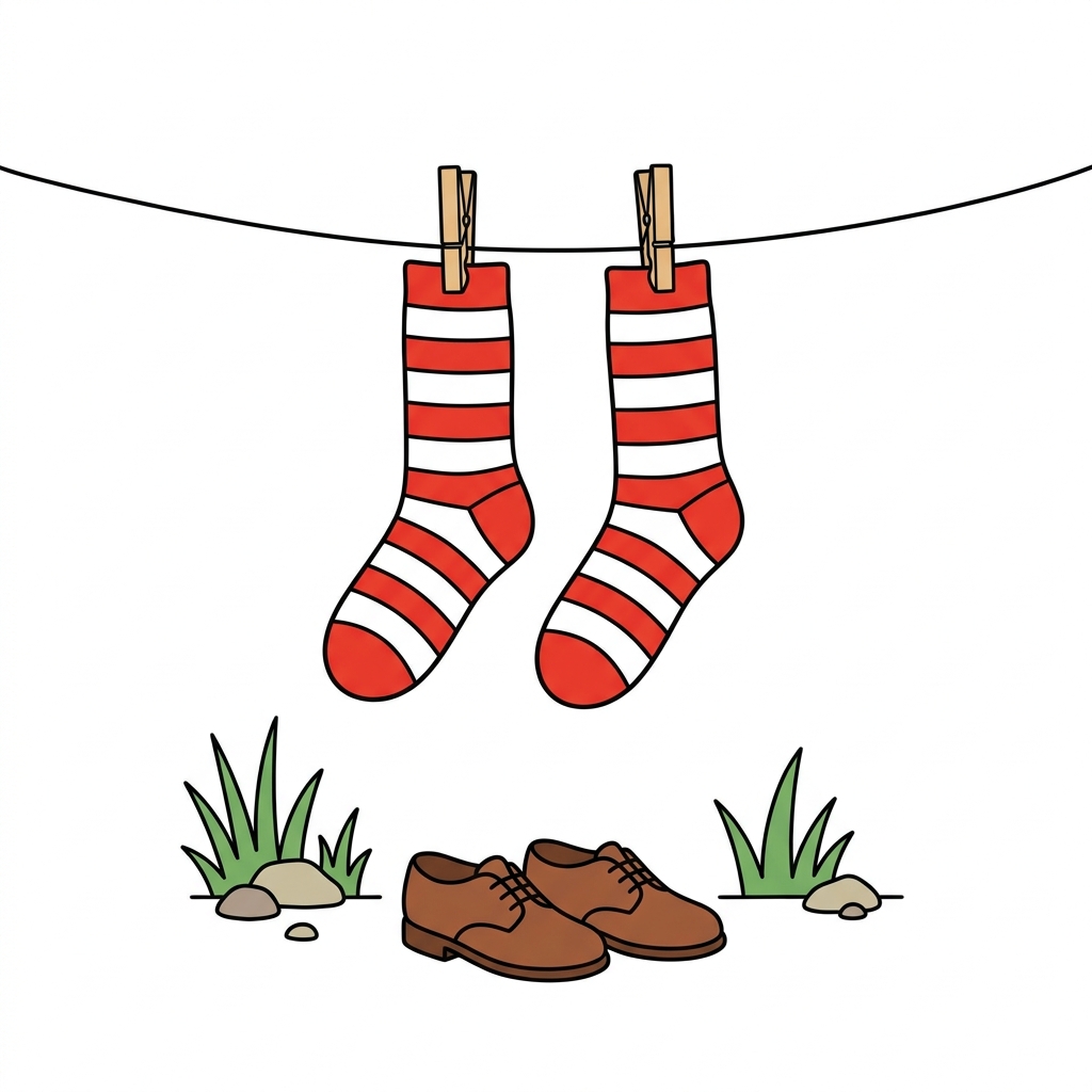 AI mnemonisk illustration for det engelske ord "socks"