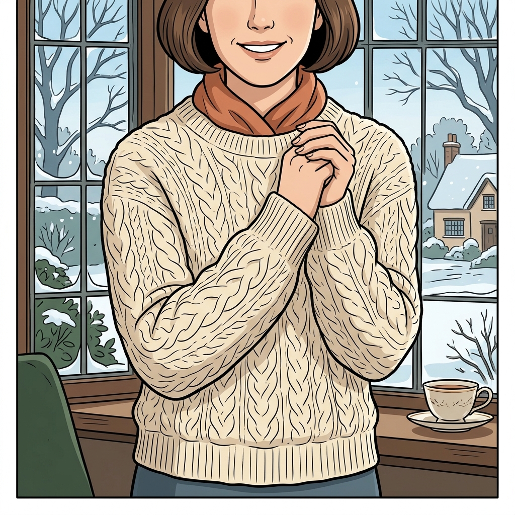 AI mnemonisk illustration for det engelske ord "sweater"