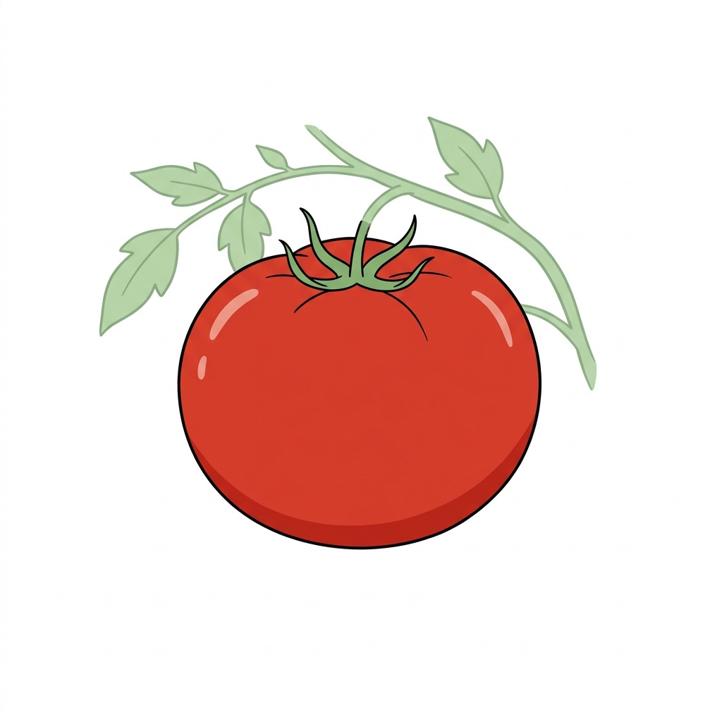 AI mnemonisk illustration for det engelske ord "tomato"