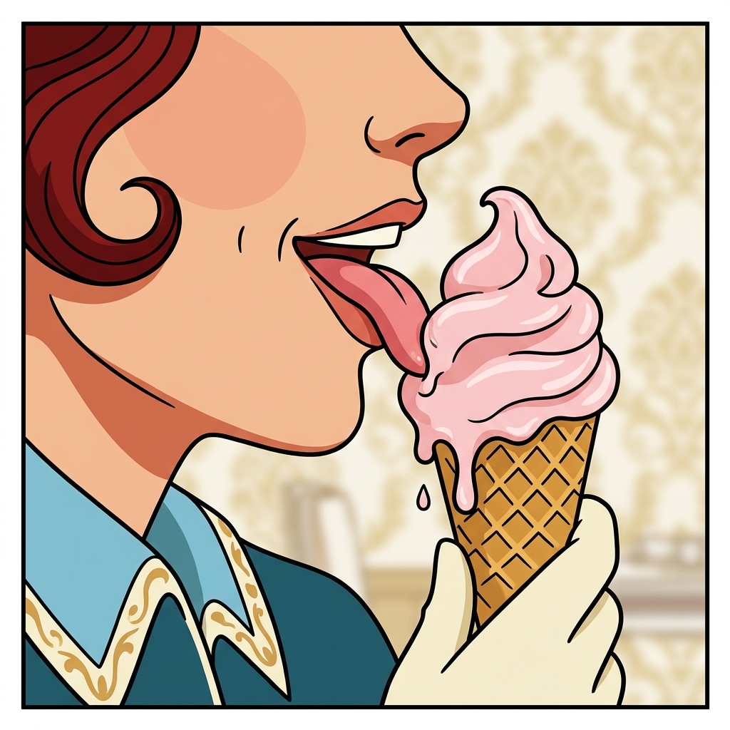AI mnemonisk illustration for det engelske ord "tongue"