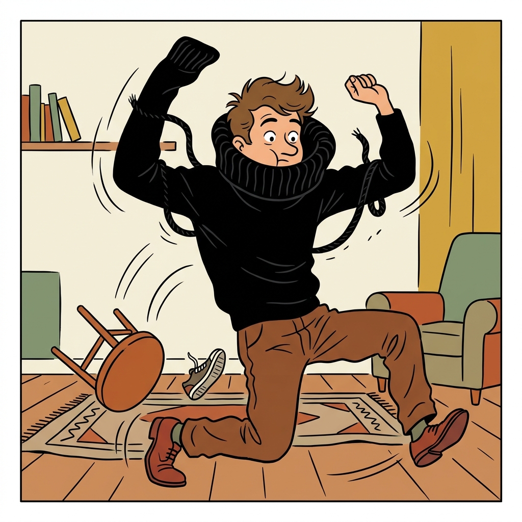 AI na mnemonic na ilustrasyon para sa salitang Ingles na "turtleneck"