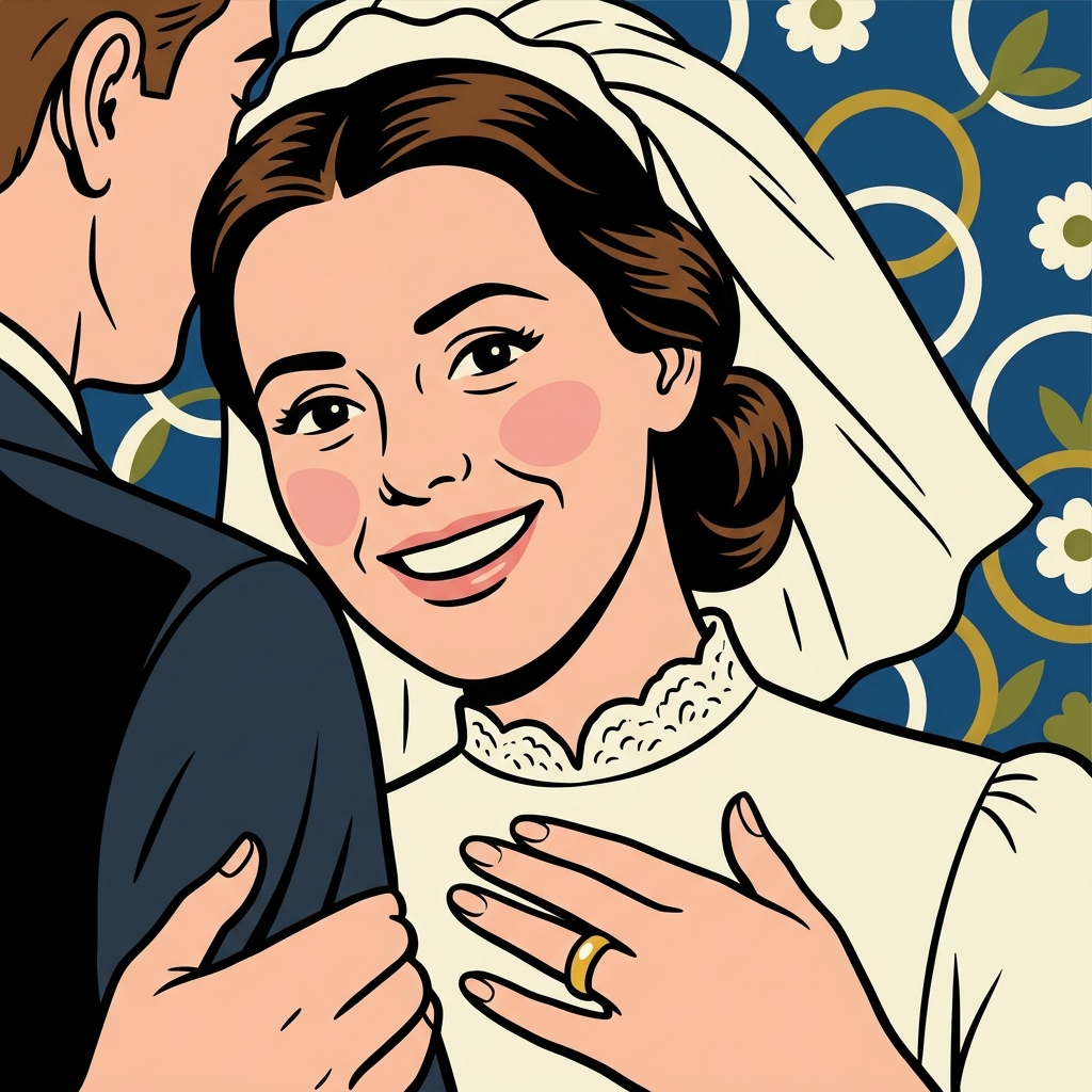AI mnemonisk illustration for det engelske ord "wife"