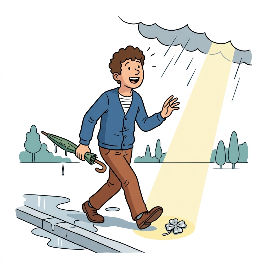 AI mnemonic illustration for the English word "serendipity"